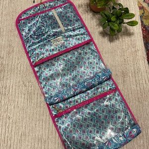 Lily Pulitzer hanging toiletry travel bag.